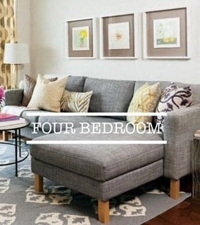 Floor plan for 4 beds, 2.5 baths, 1380 sqft